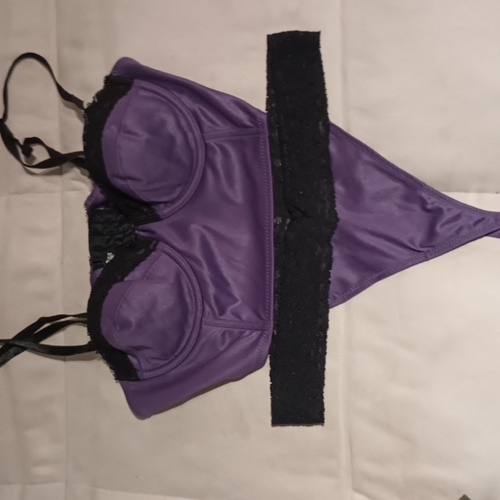 Morbid Threads by Hot Topic purple and black lace set.
